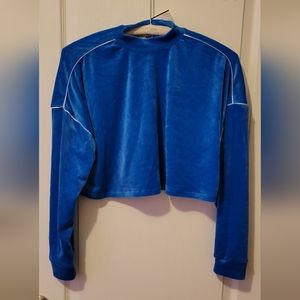 Velvet blue cropped kids top